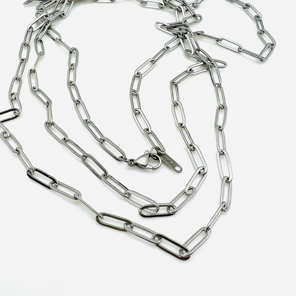 Medium Link Paperclip Chain - Stainless - 20