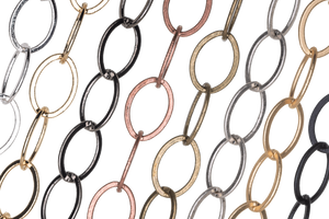 Flat Oval Cable Chain - 12x9mm - By the Spool