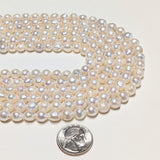 White Freshwater Baroque Pearls - 7mm
