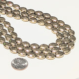 Plated Hematite Faceted Oval  - 14x5mm