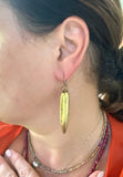 Brass Okra Earrings
