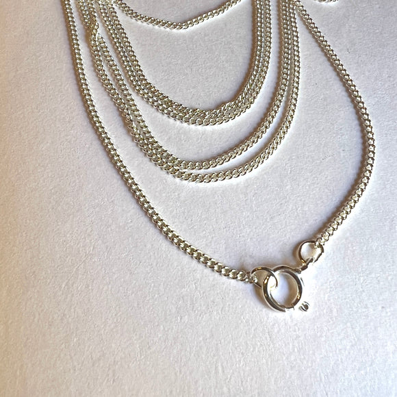 Sterling Silver Round Curb Link Necklace