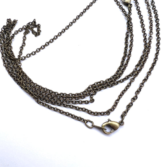 Plated Antique Brass Cable Chain Necklace