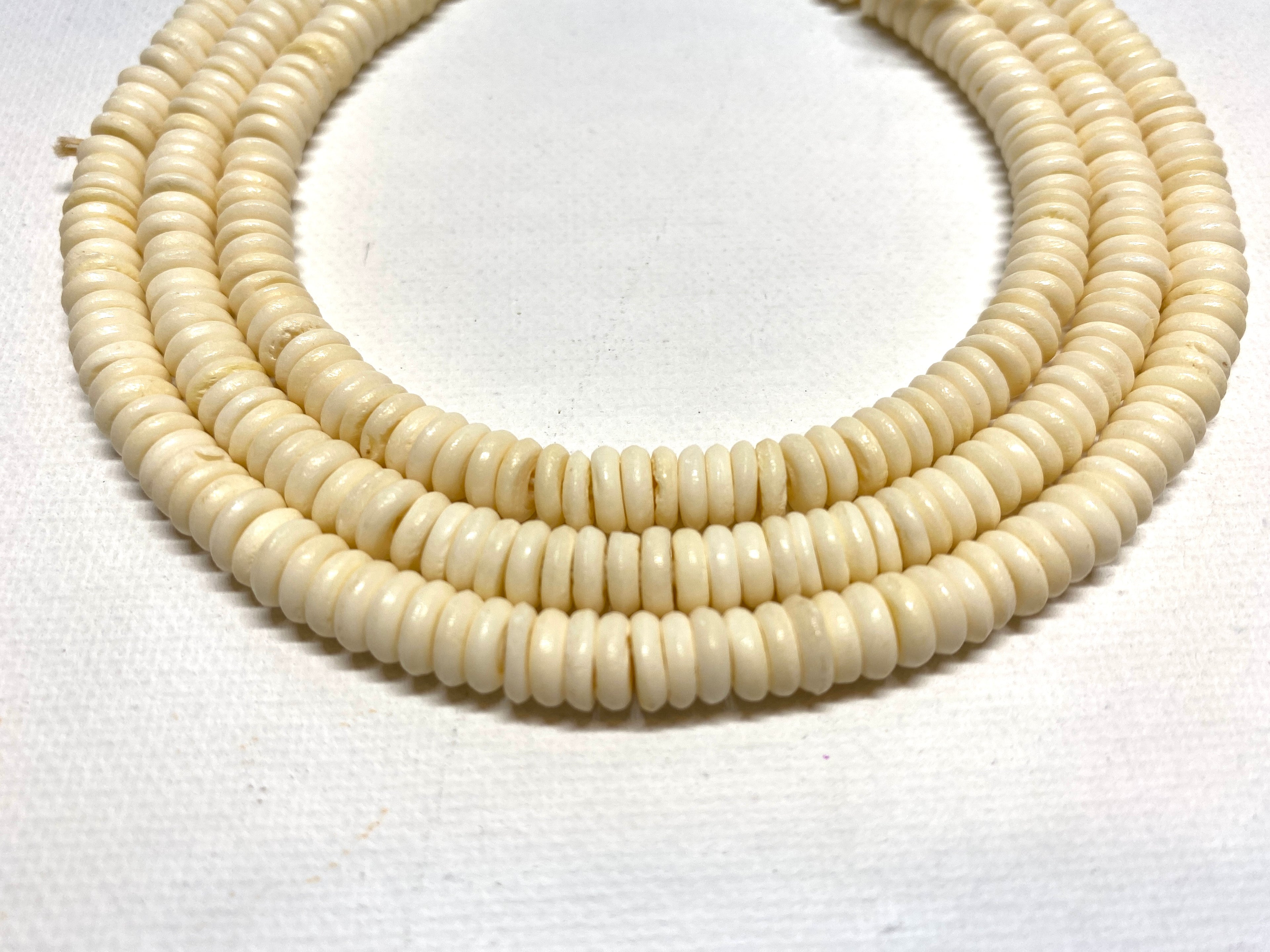 Bone Bead Strand - Saucer 6-7mm