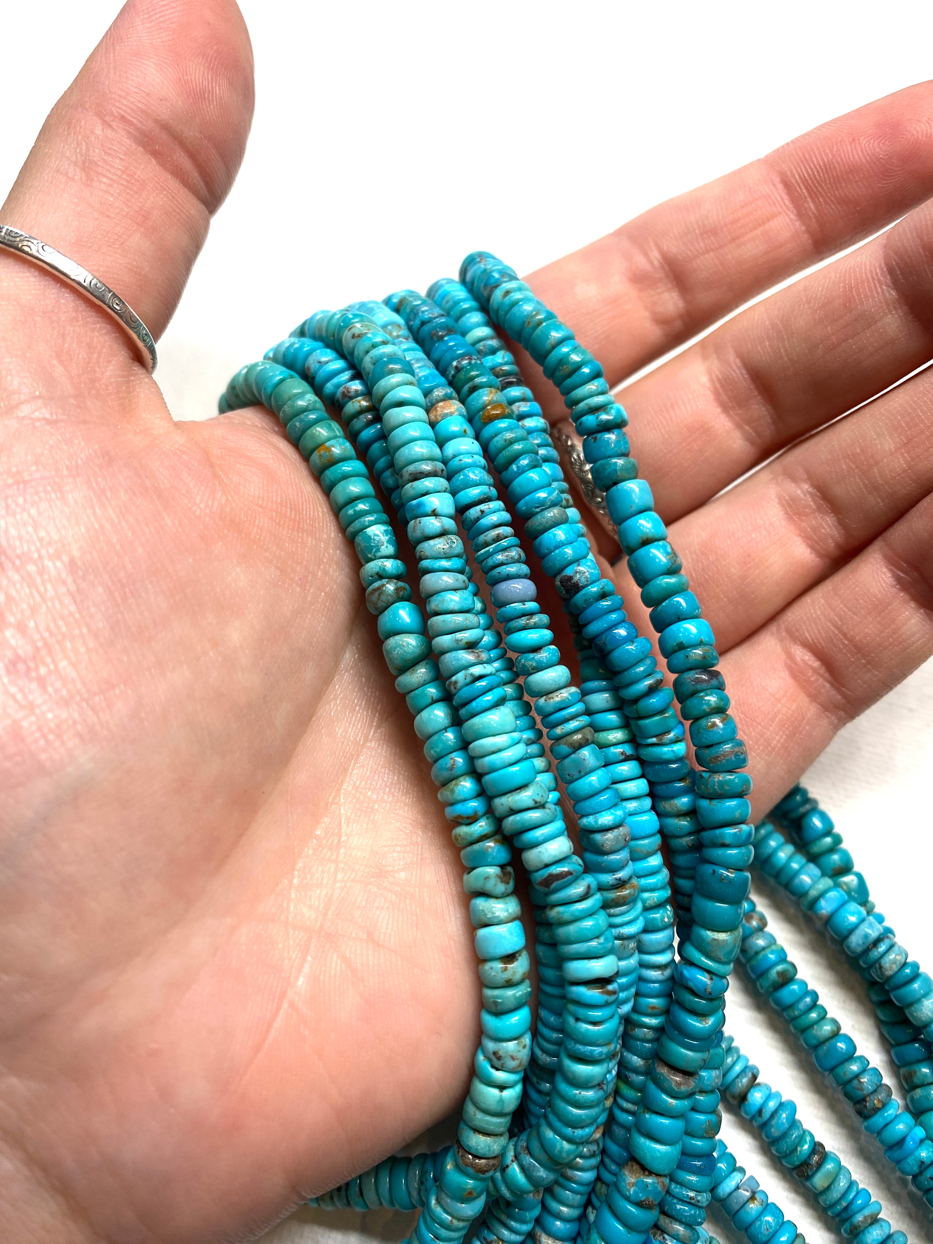 Natural Turquoise Irregular Disc - 4.5x2mm