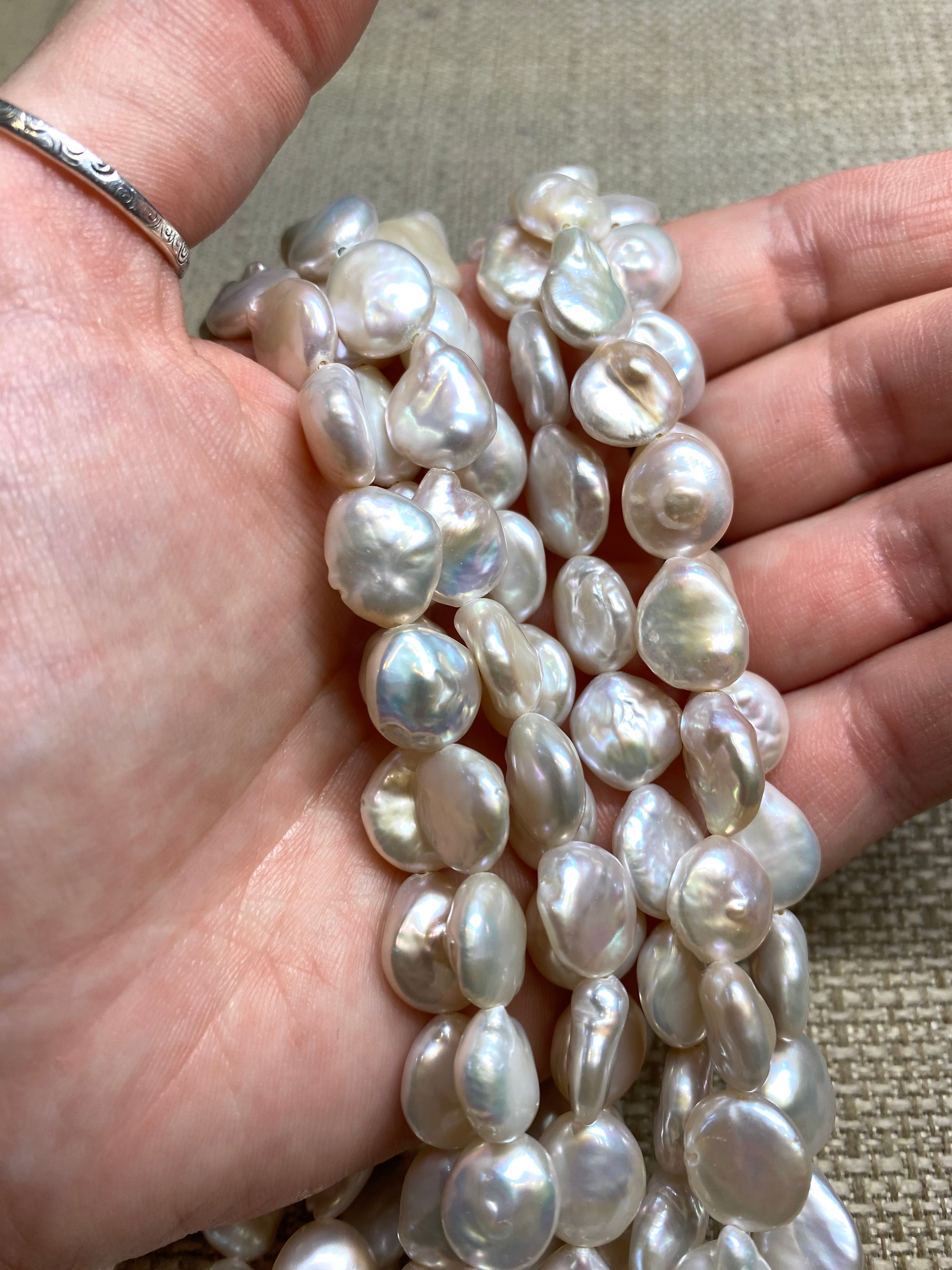 Freshwater Coin Pearls - 9.5-10.5mm