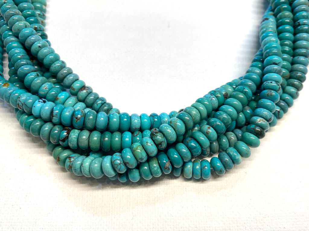 Natural Turquoise Rondelles (A Grade) - 6x3mm