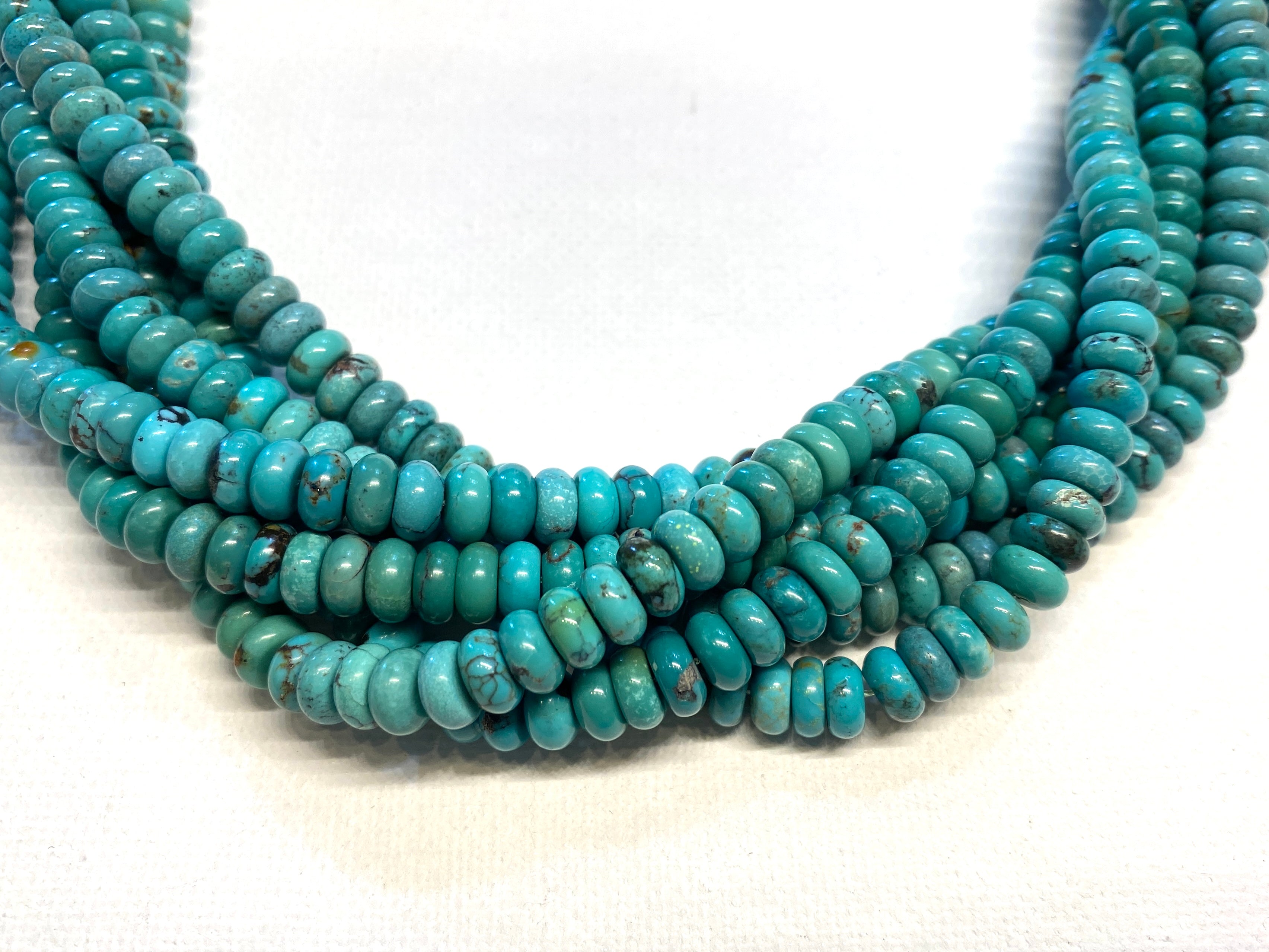Natural Turquoise Rondelles (A Grade) - 6x3mm