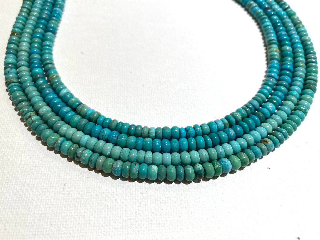 Natural Turquoise Rondelles - 5x3mm