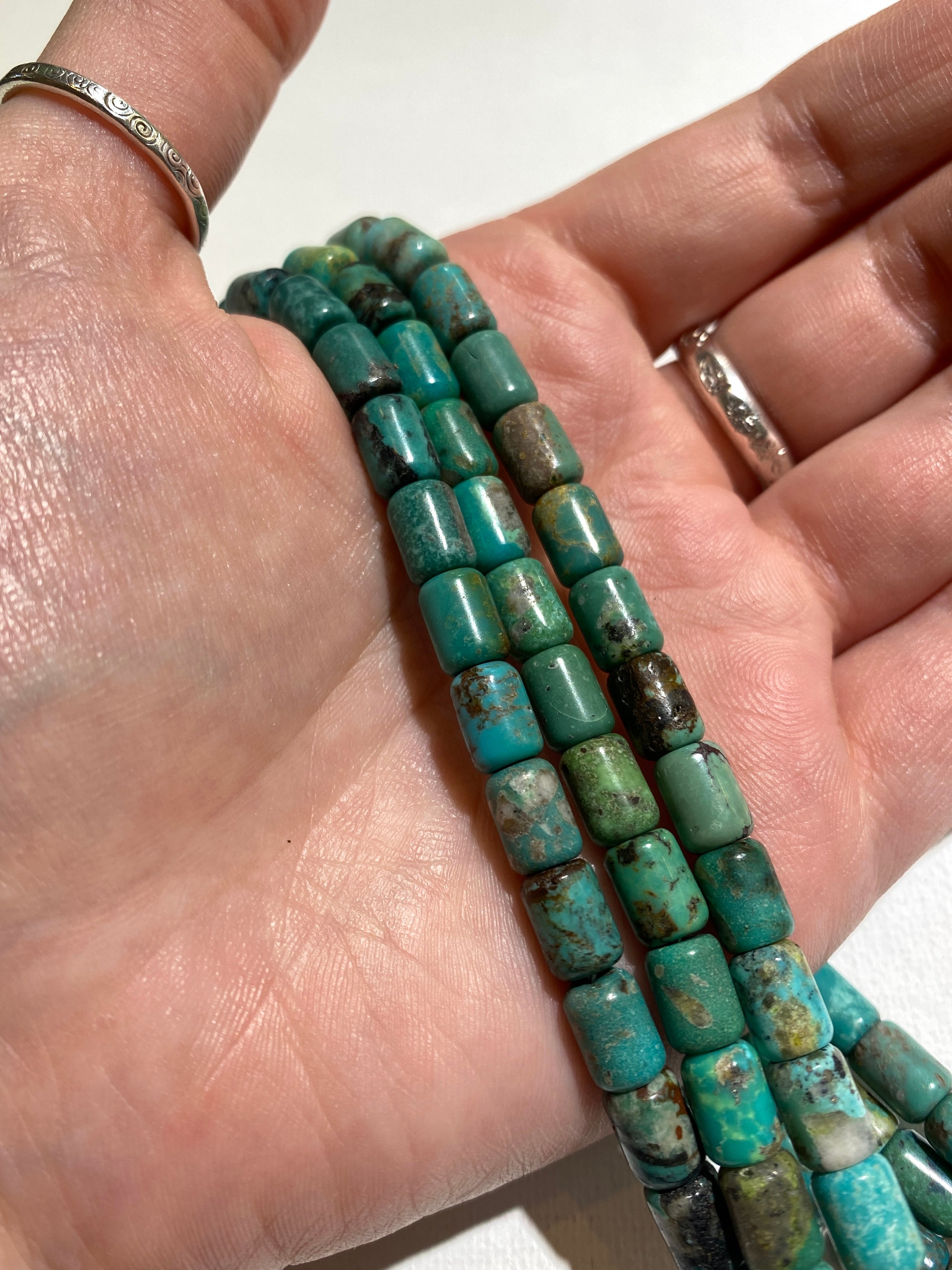 Natural Turquoise Cylinder 6x8mm