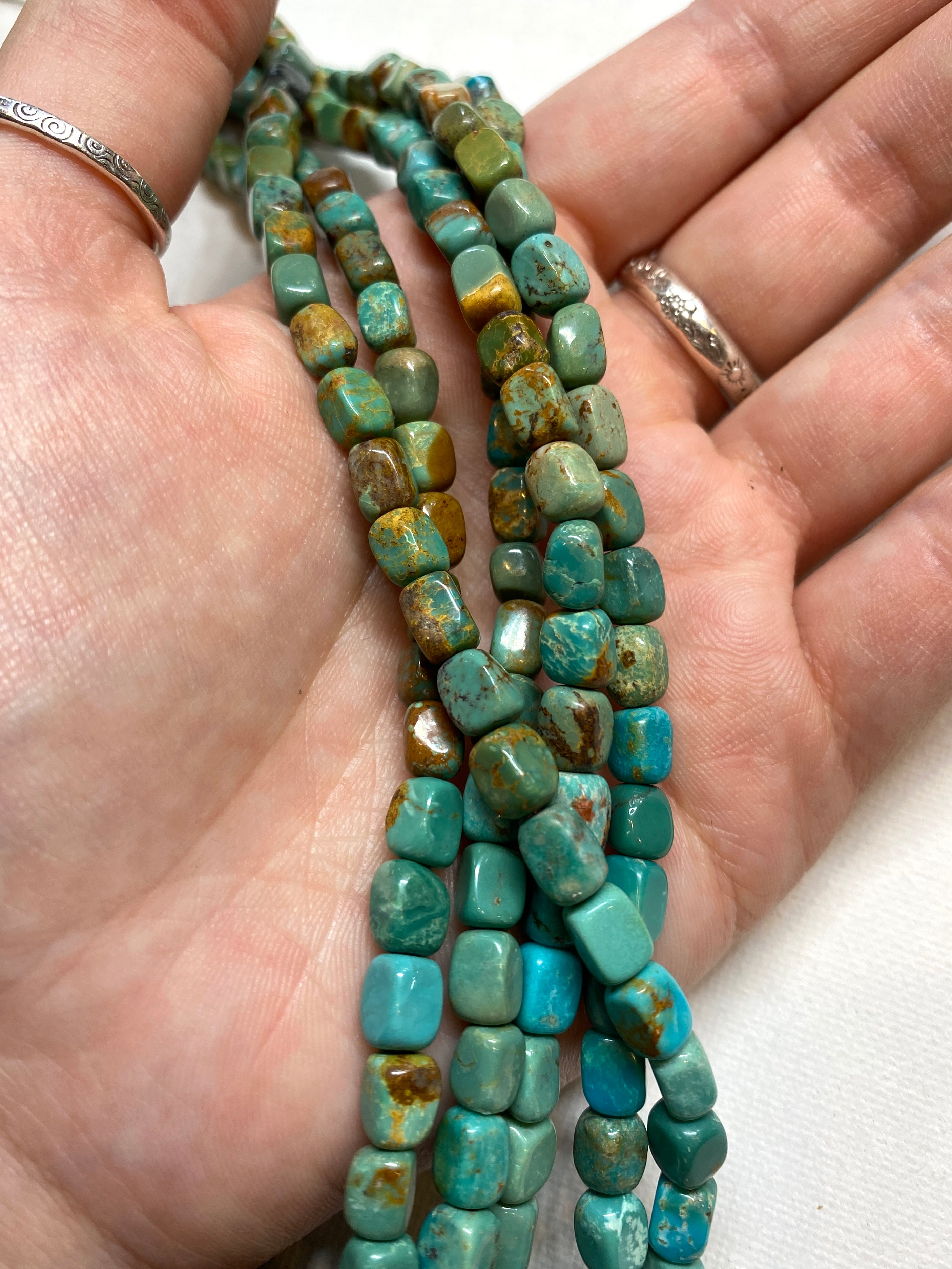 Natural Turquoise Rectangles - 5x5x7mm