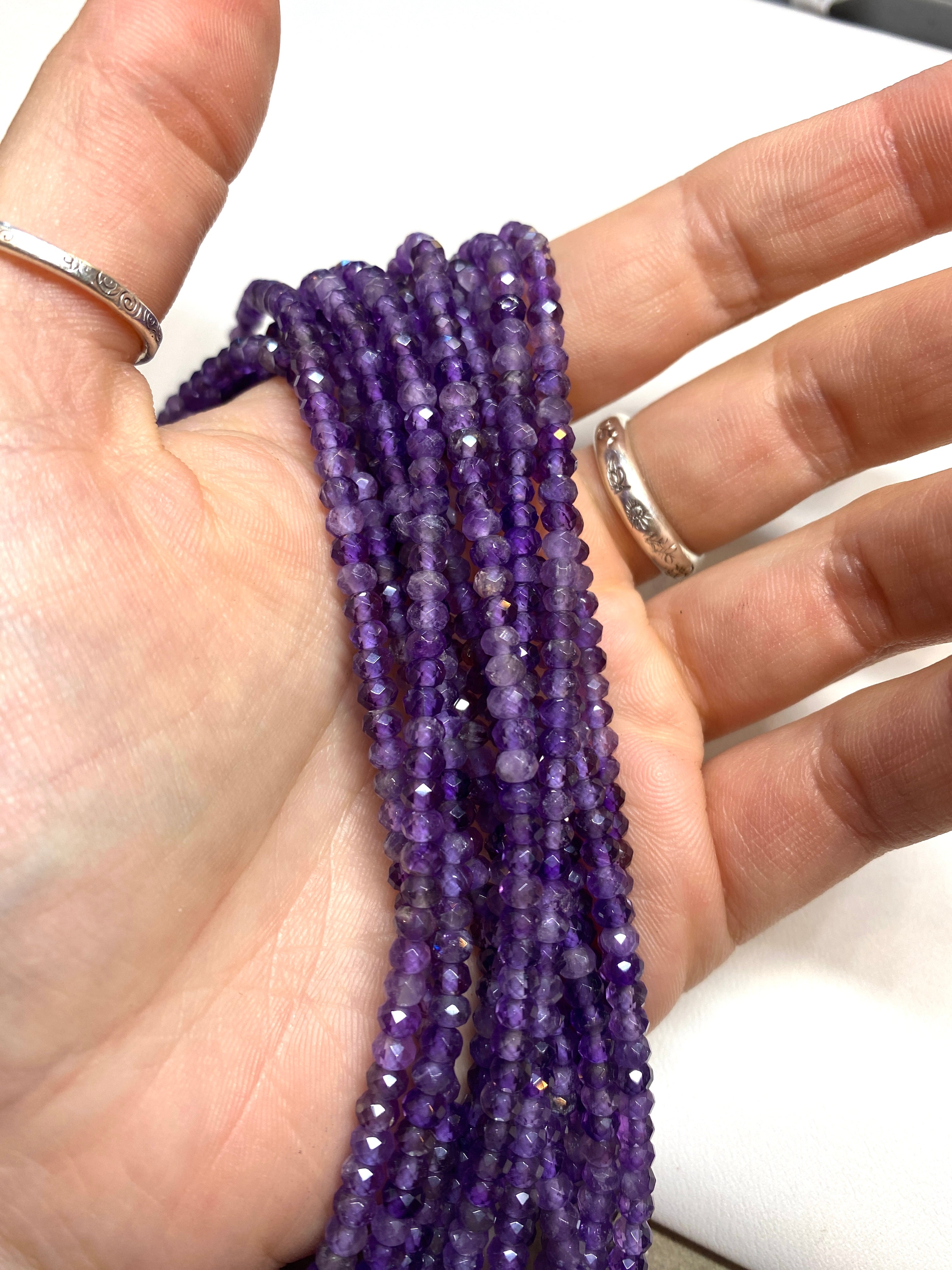 Amethyst - Faceted Rondelles 2x4mm
