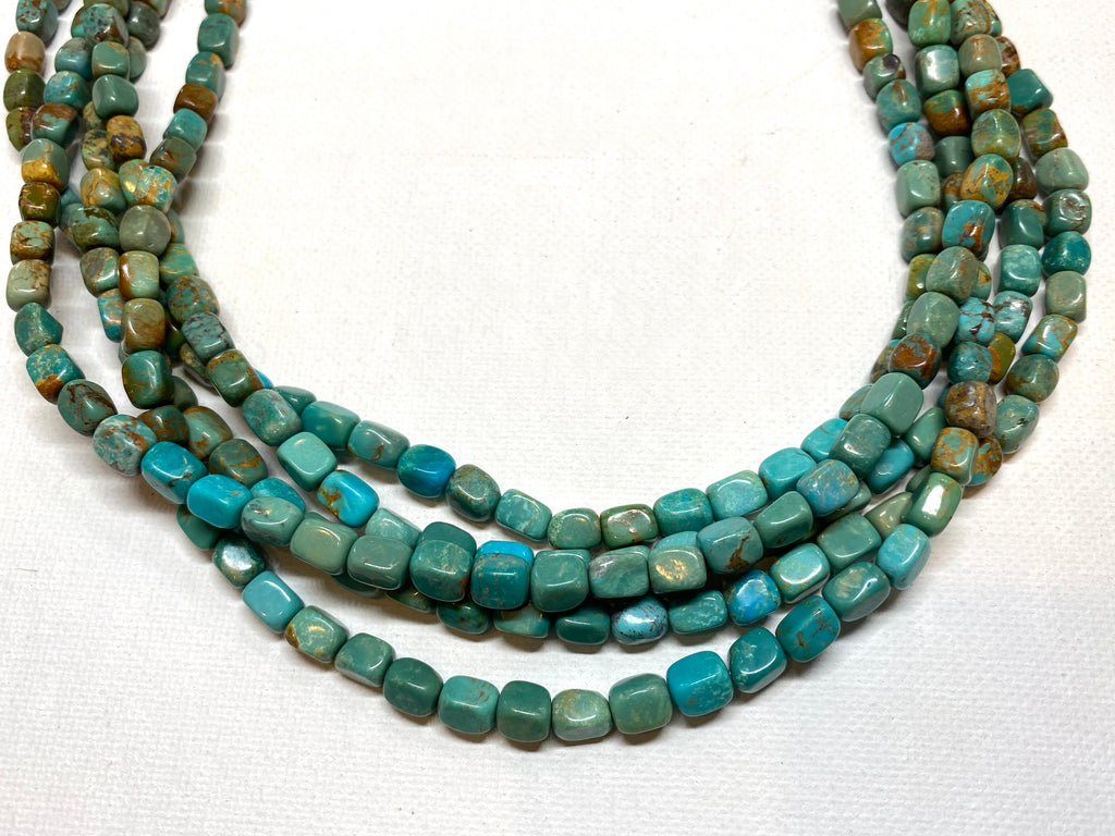 Natural Turquoise Rectangles - 5x5x7mm