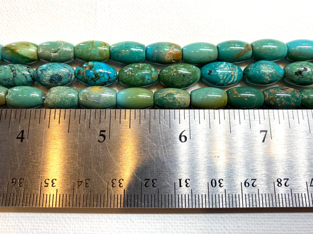 Natural Turquoise Barrel - 12x8mm