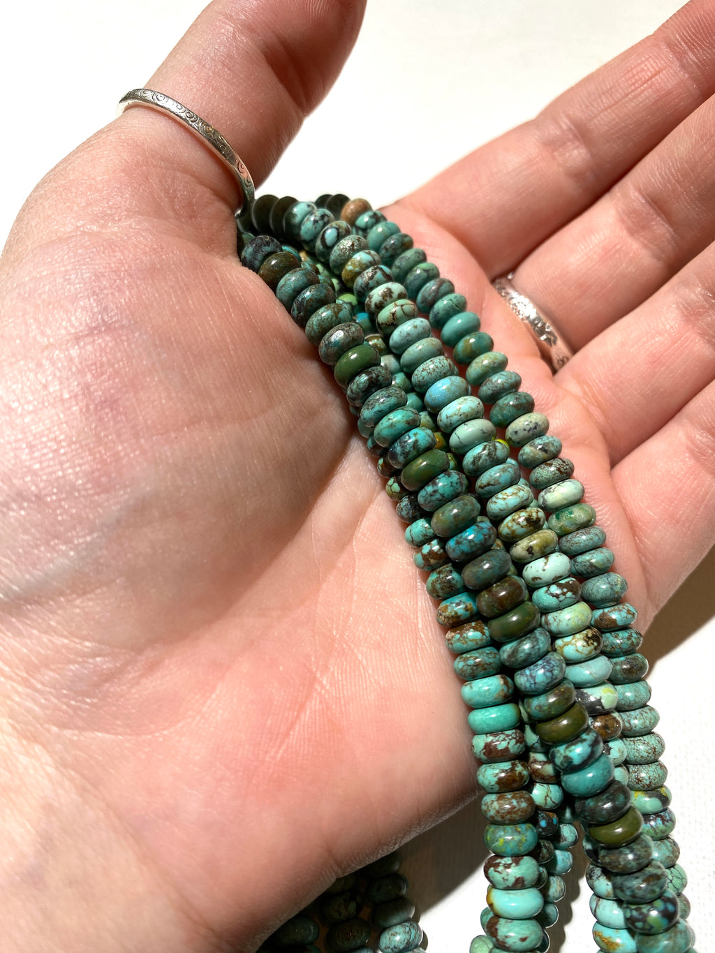 Natural Turquoise Rondelles - 6x3mm