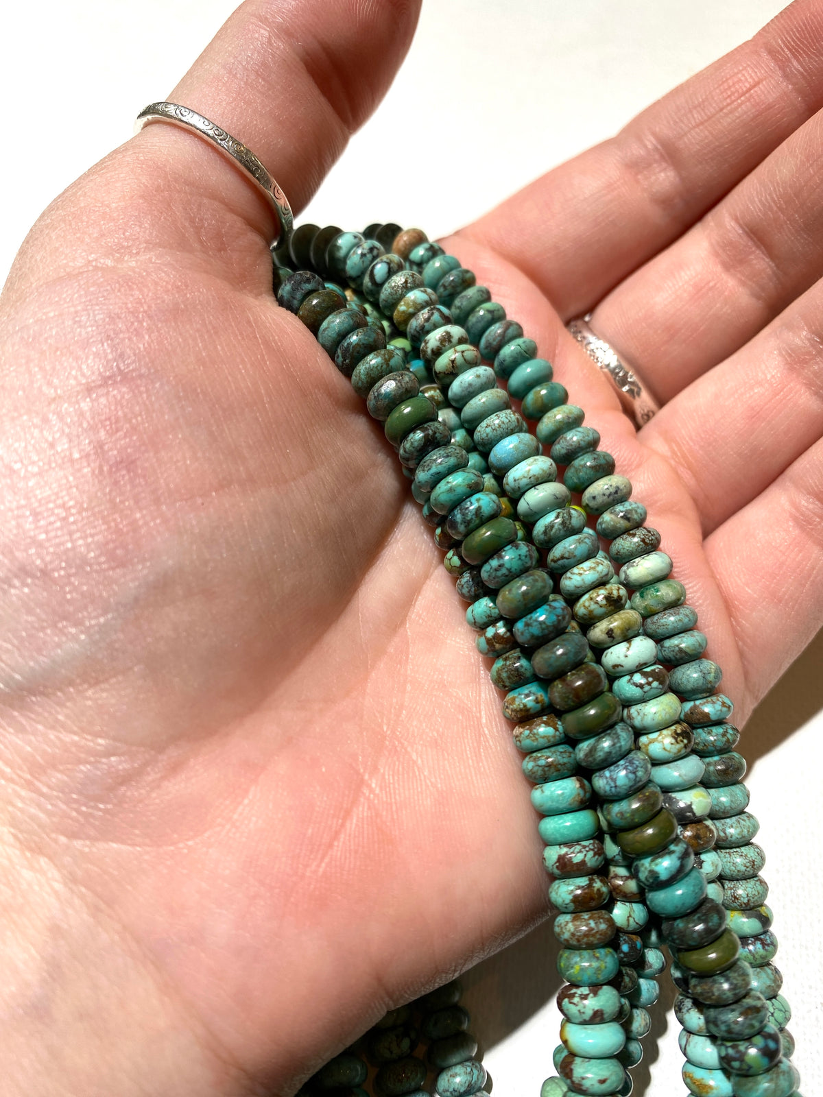 Natural Turquoise Rondelles - 6x3mm