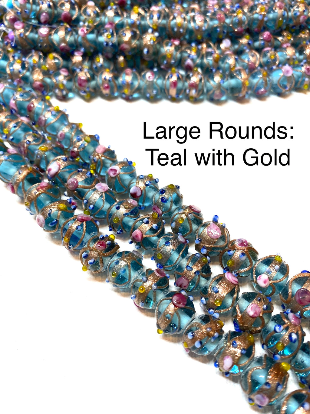 Venetian Style Glass Beads - Large Rounds