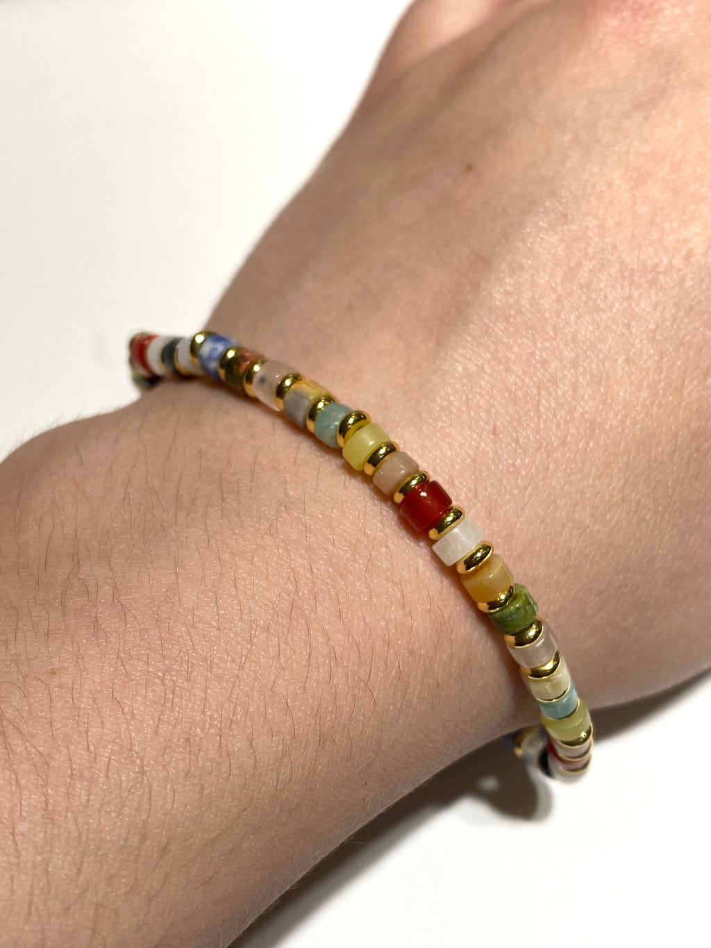 Mixed Gemstone 4mm Heishi Bracelets