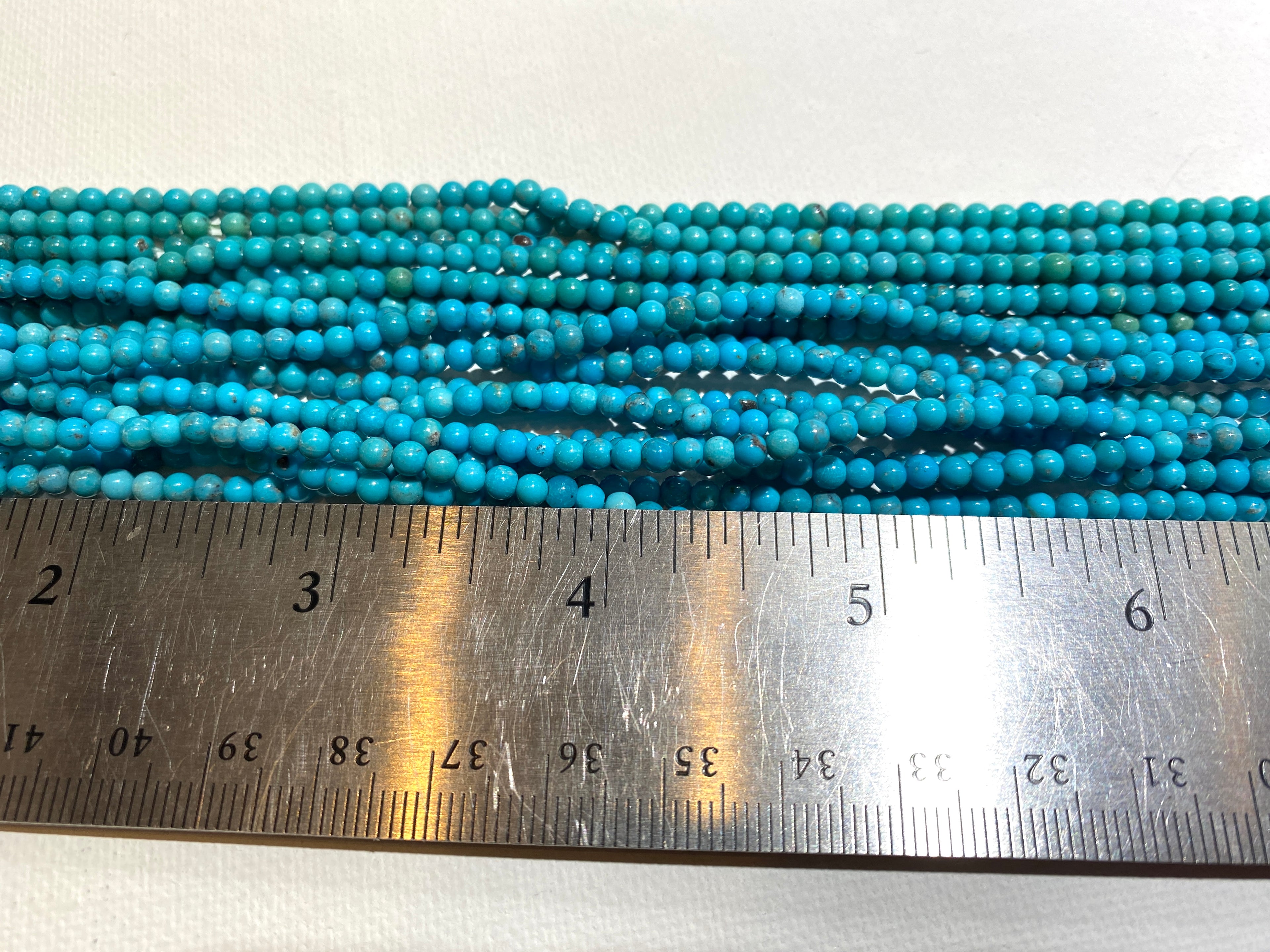 Natural Turquoise Rounds - 3mm