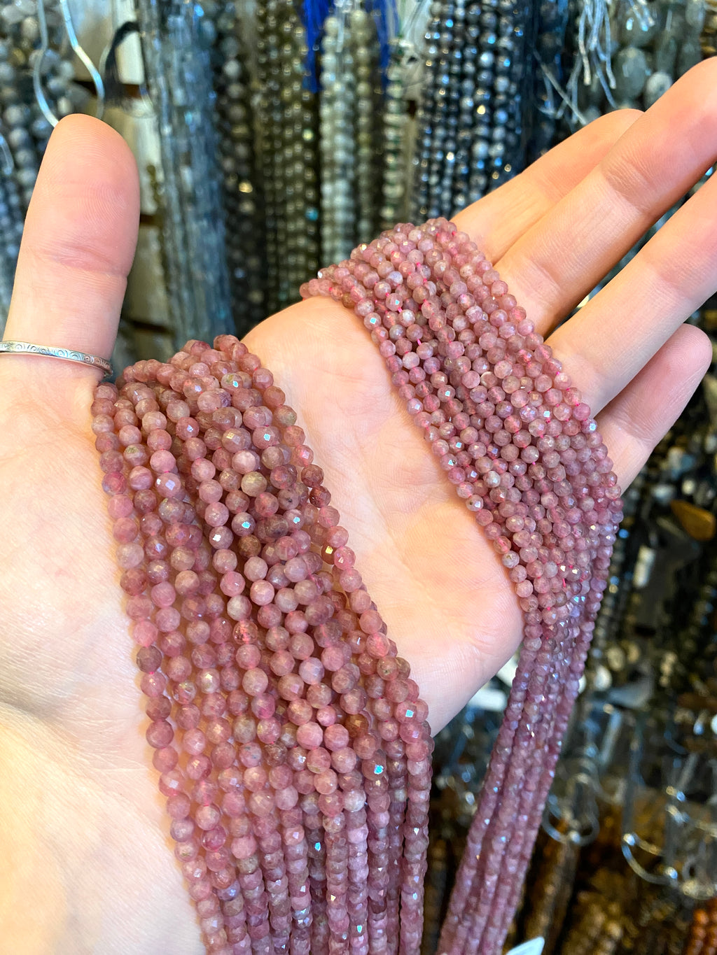 Pink Tourmaline Tiny Faceted Rounds