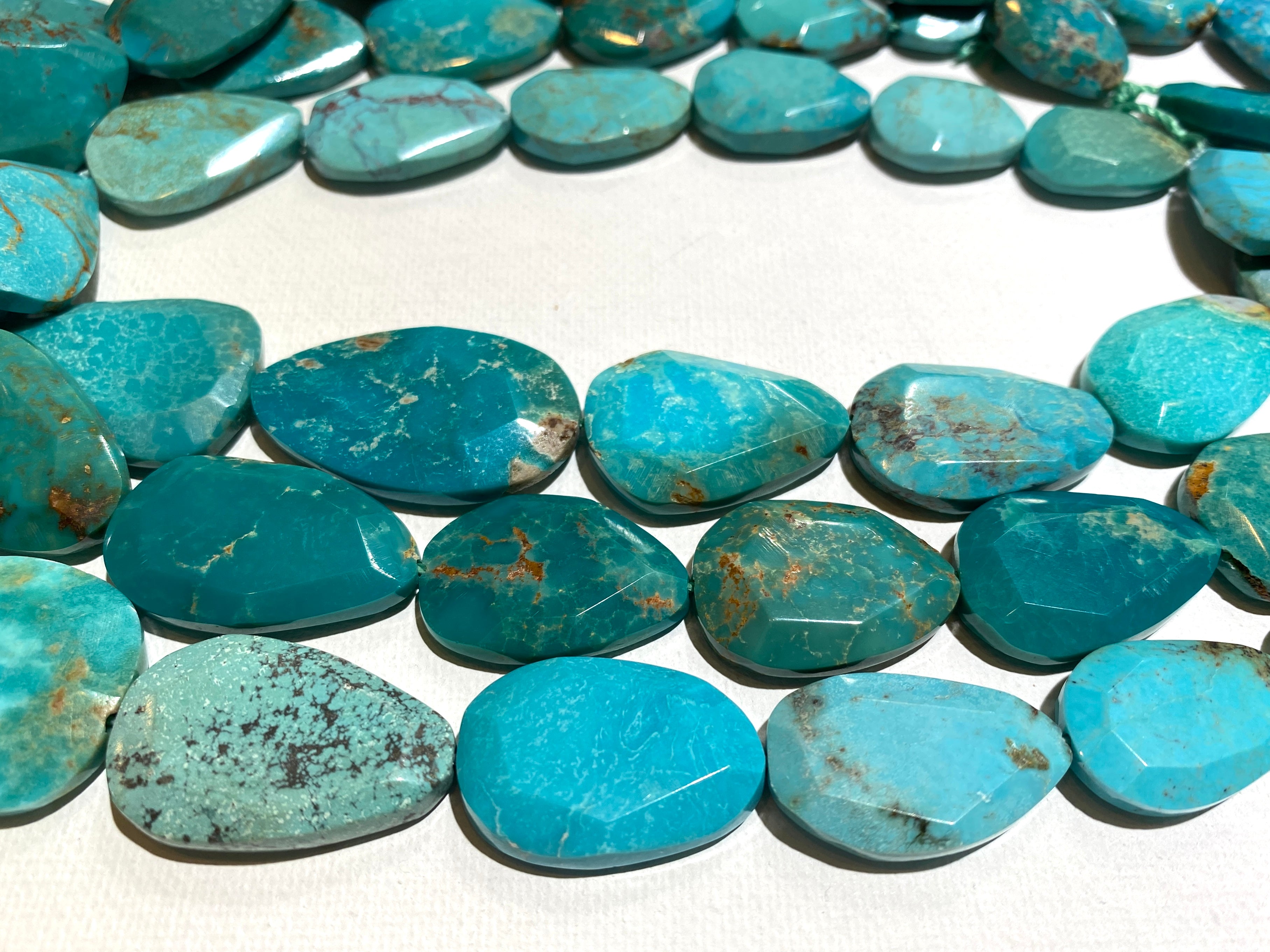 Natural Turquoise Faceted Teardrops