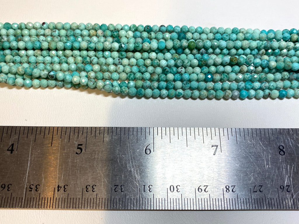 Turquoise (Natural Peruvian) Faceted Rounds 3mm