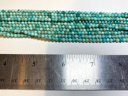 Turquoise (Natural Peruvian) Faceted Rounds 3mm