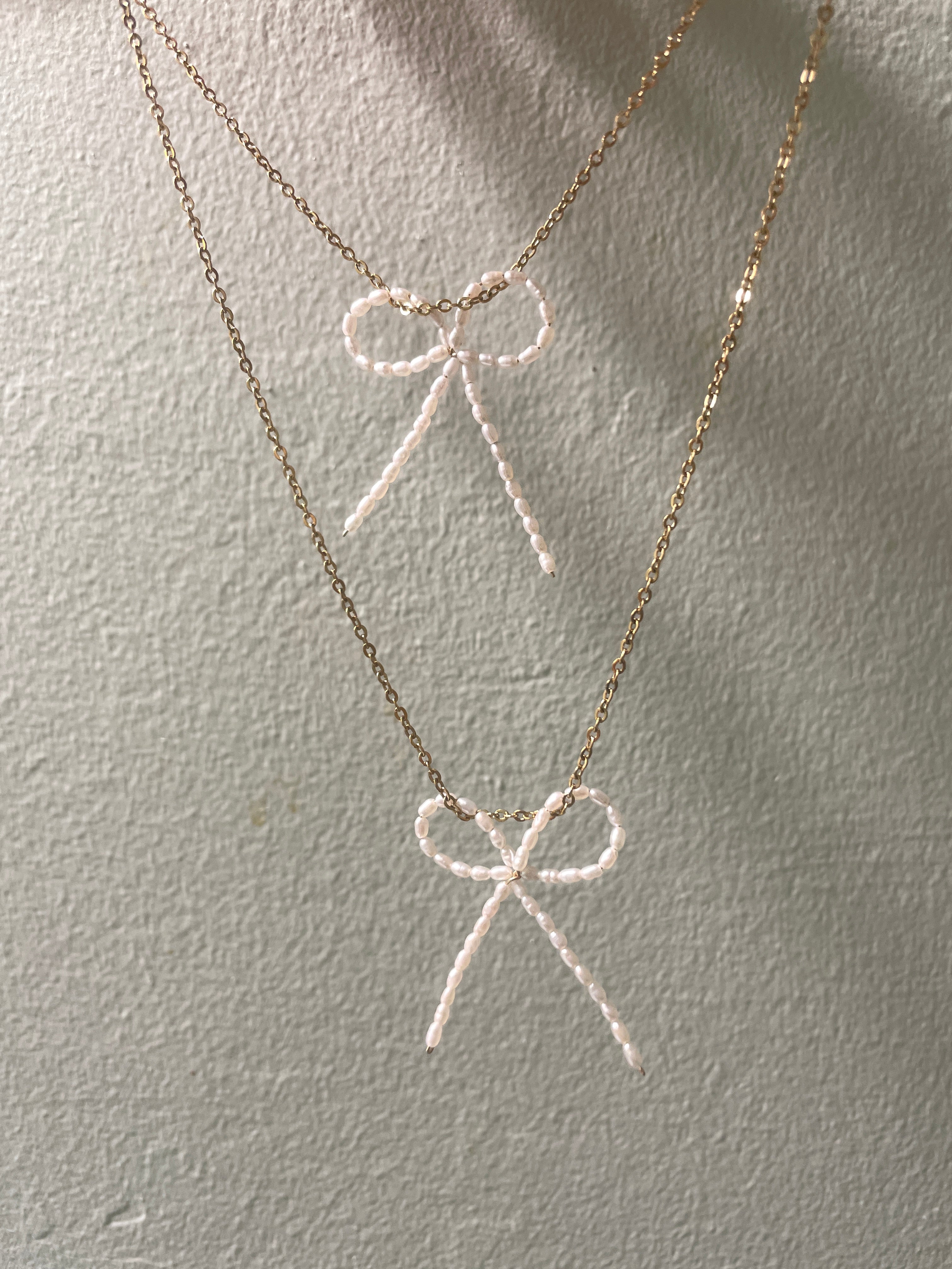 Freshwater Pearl Bow Necklace