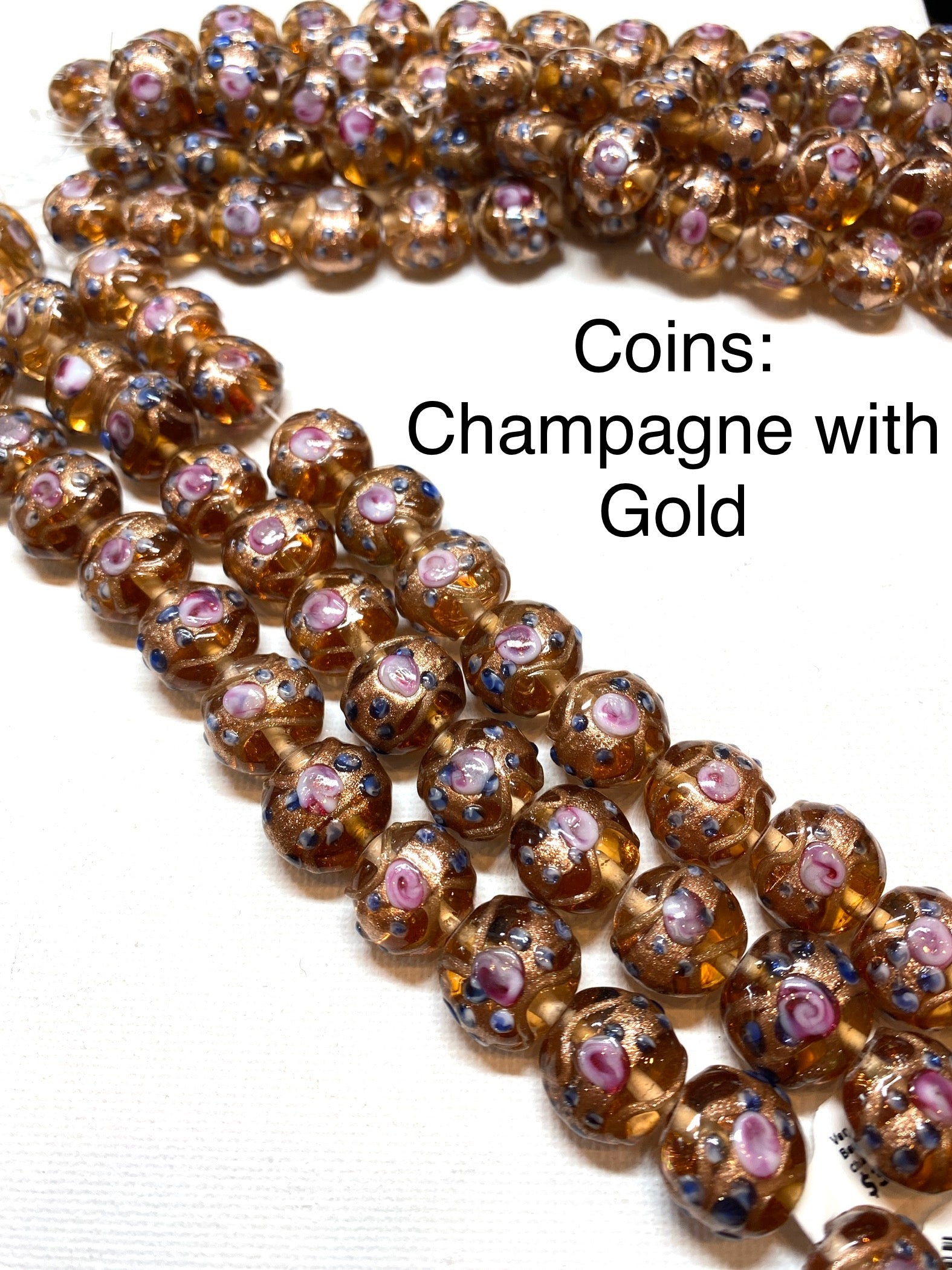 Venetian Style Glass Beads - Coins