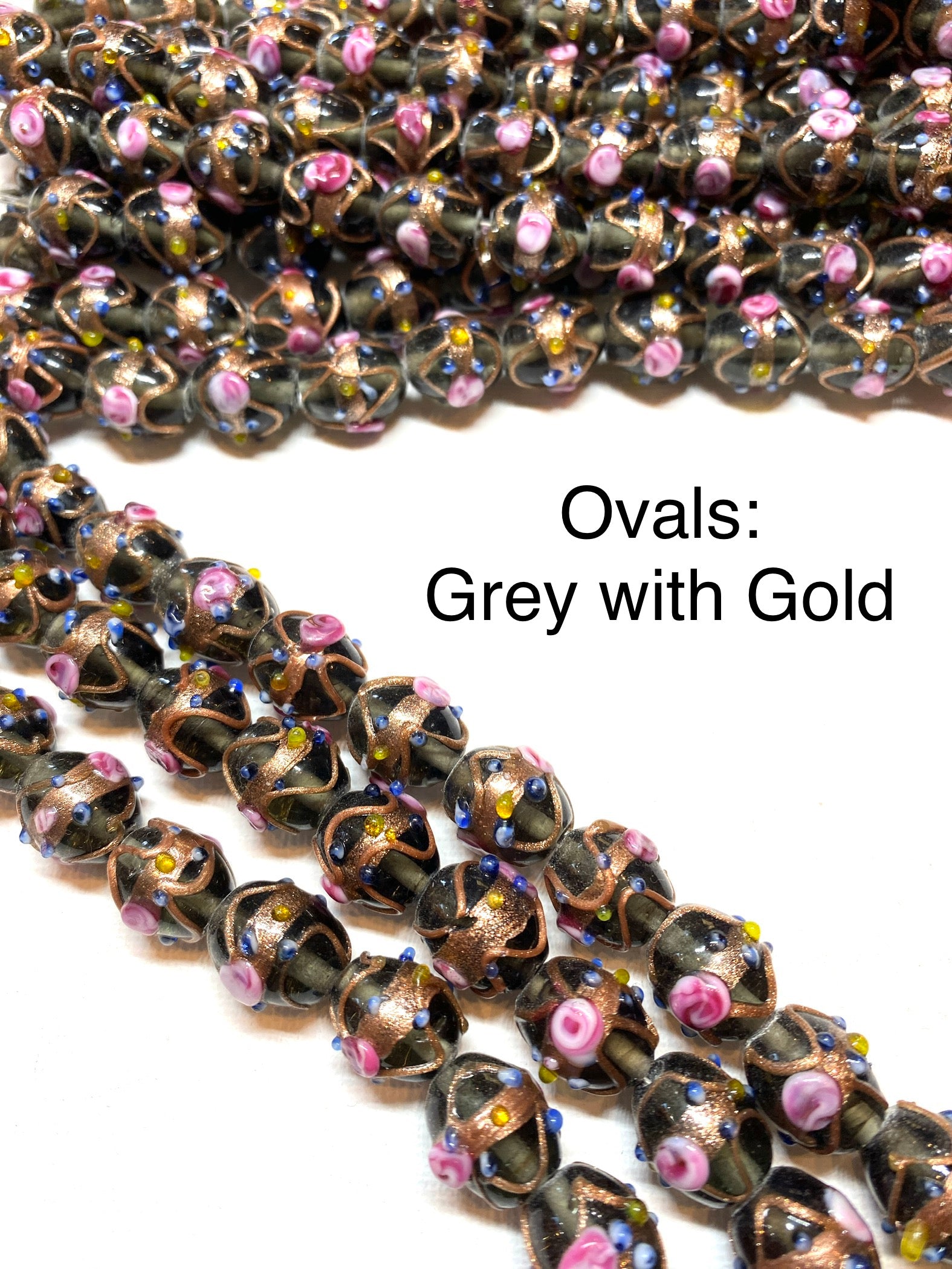 Venetian Style Glass Beads - Ovals