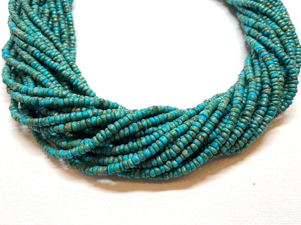 Natural Turquoise Irregular Rondelles - 4x2mm