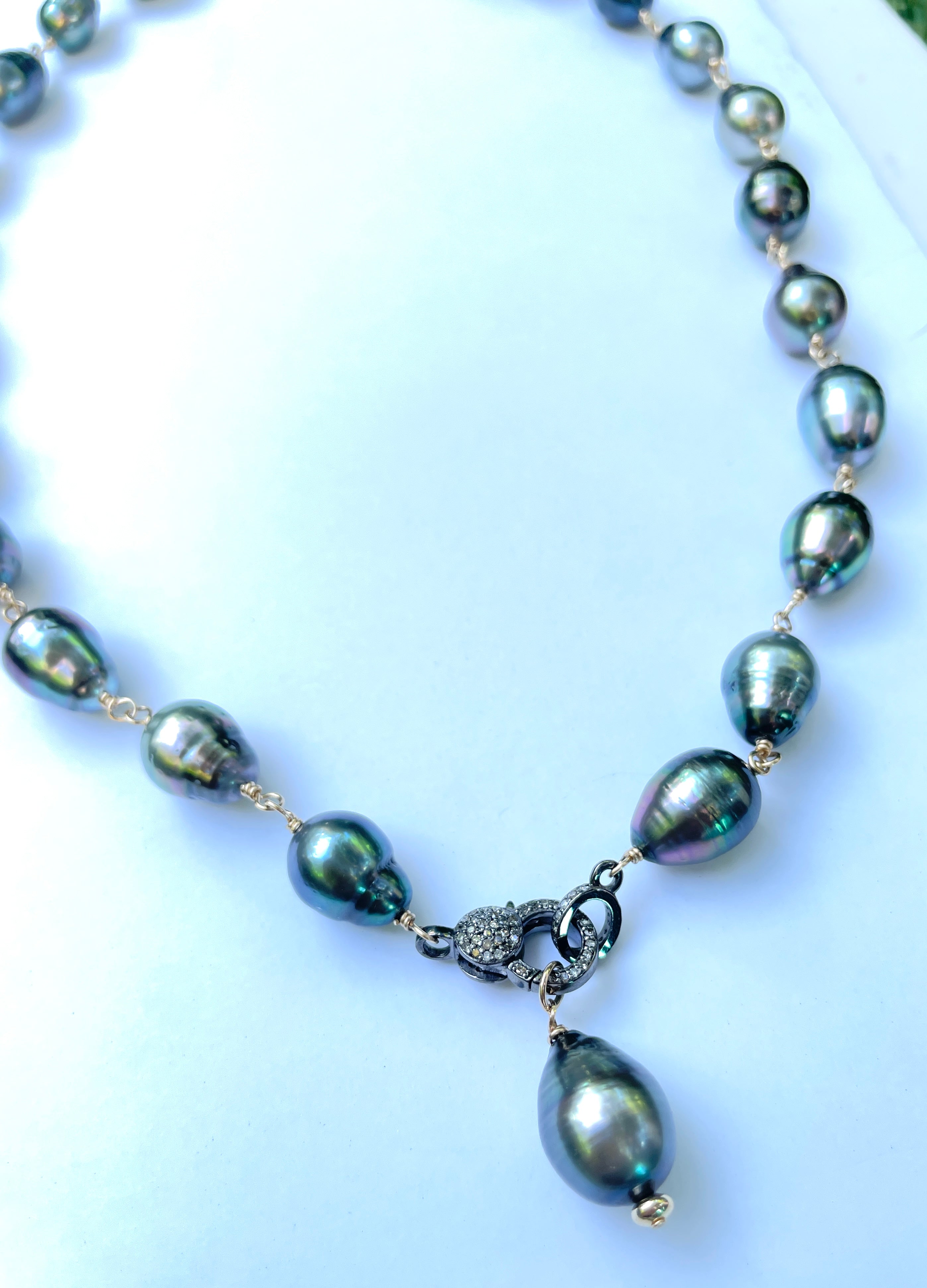 South Sea Tahitian Pearl Necklace with Diamond Clasp