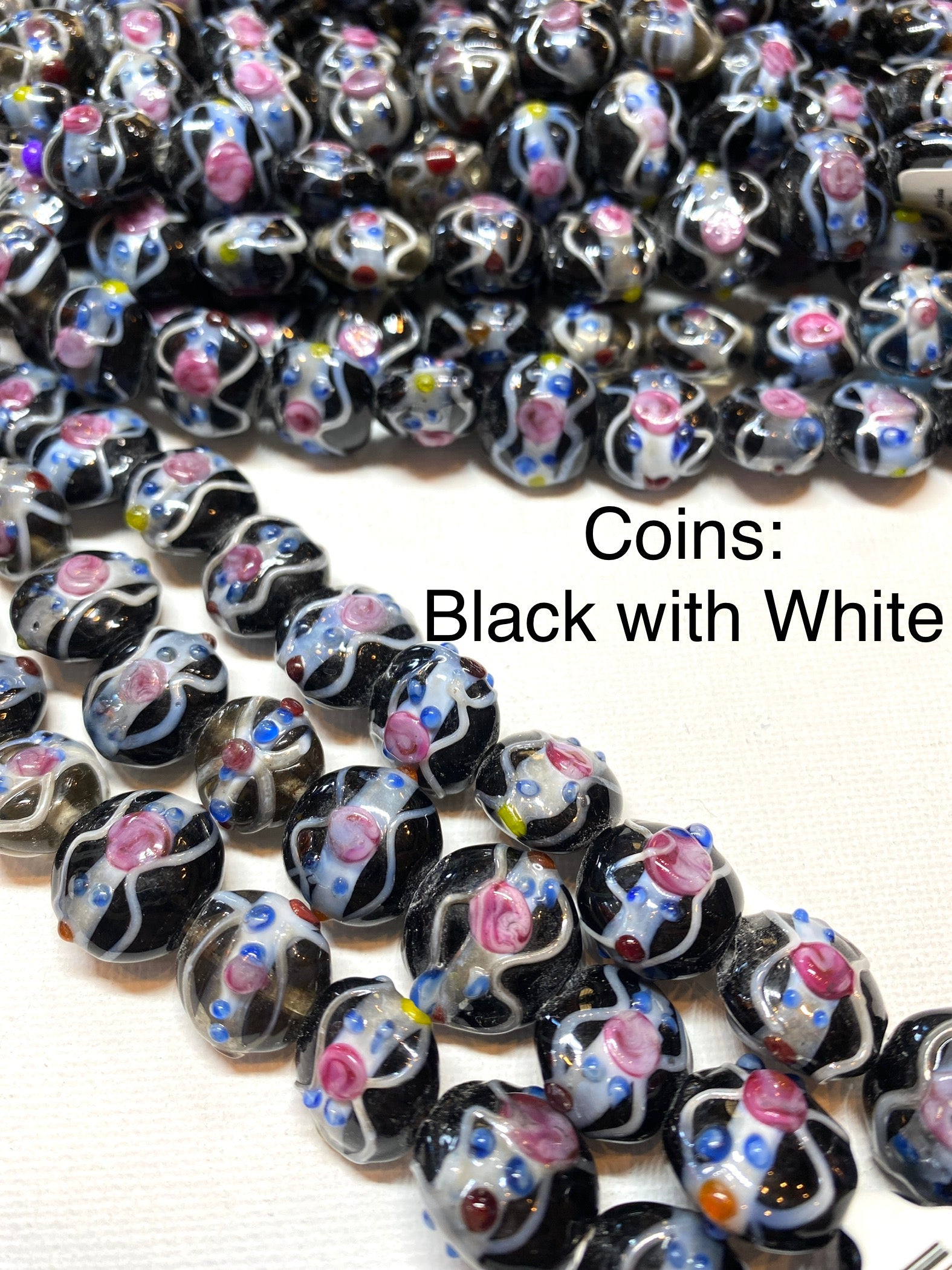 Venetian Style Glass Beads - Coins