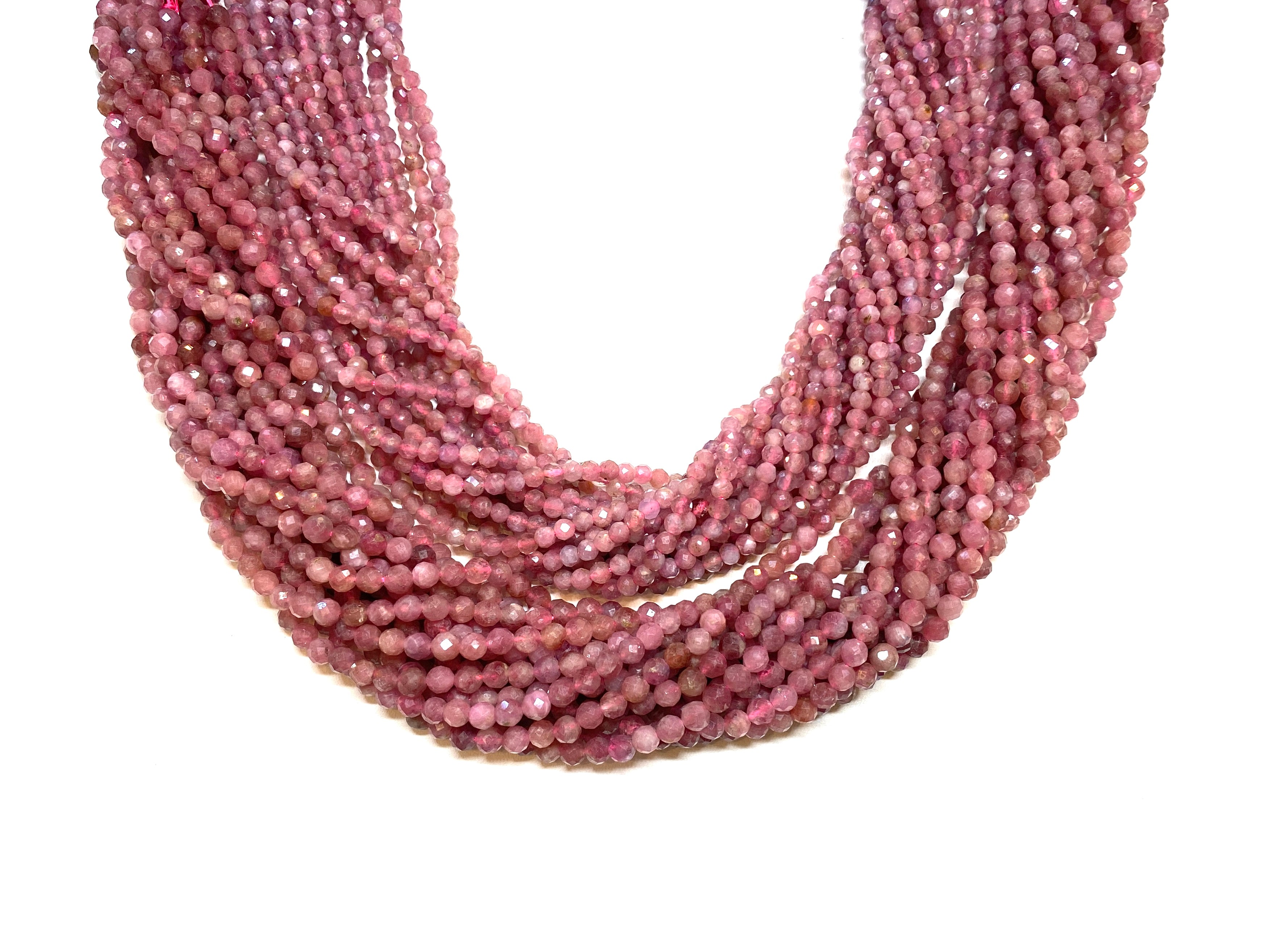 Pink Tourmaline Tiny Faceted Rounds
