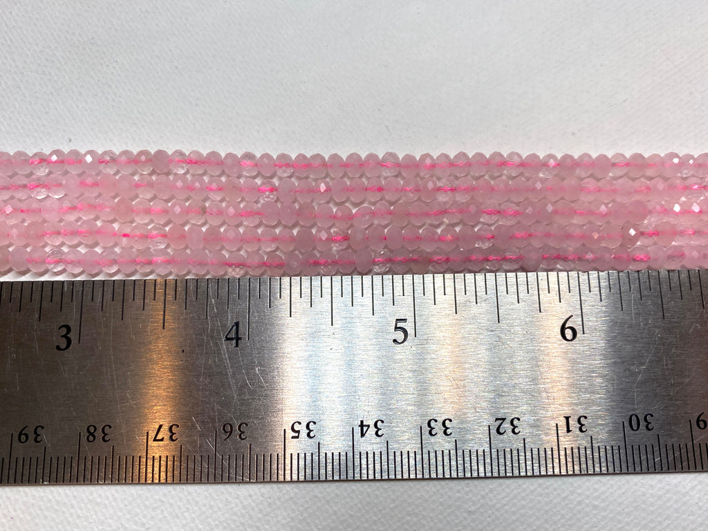 Rose Quartz - Faceted Rondelles