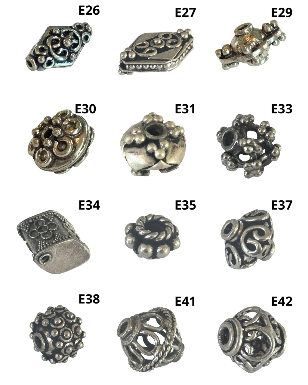 Bali Silver: Shaped Beads (pack)