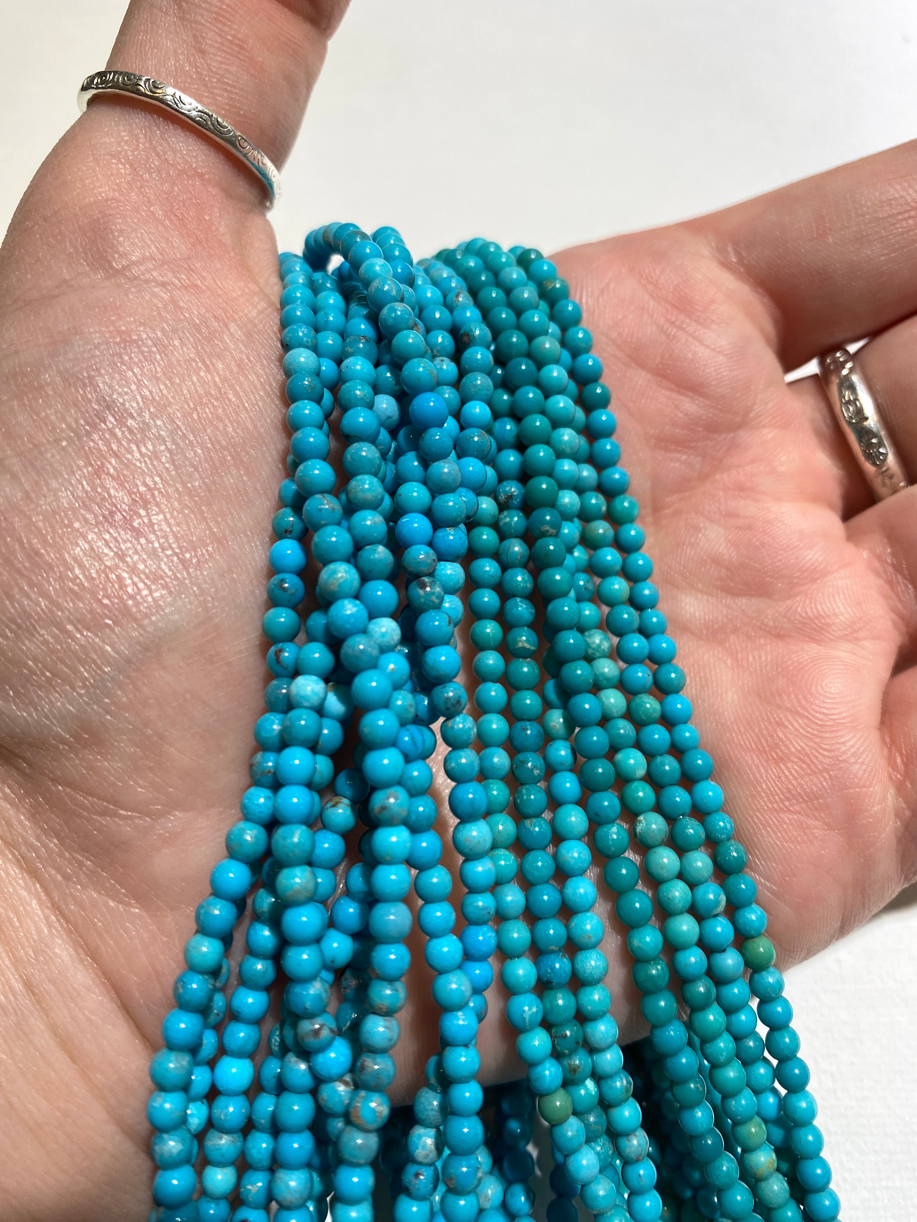 Natural Turquoise Rounds - 3mm