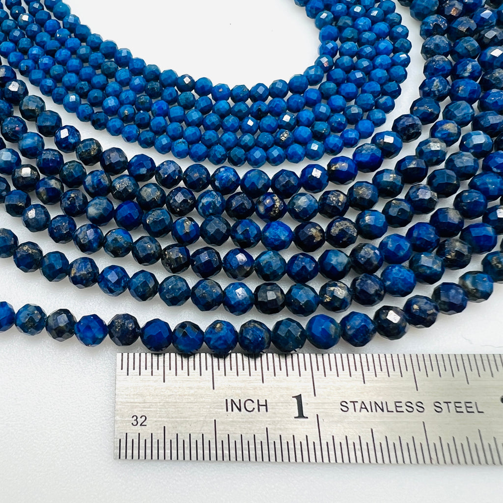 Lapis (A Grade) Tiny Faceted Rounds