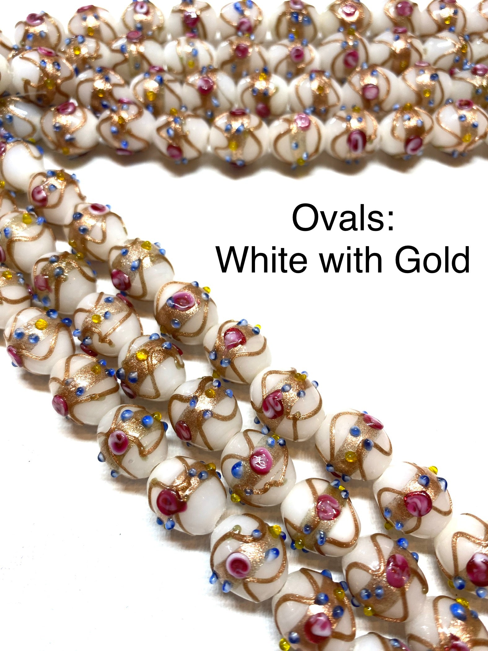 Venetian Style Glass Beads - Ovals