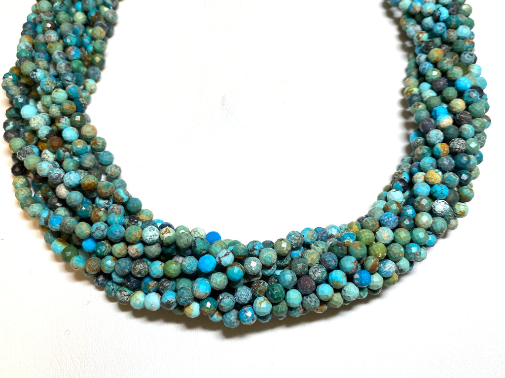 Hubei Turquoise Faceted Rounds - 4mm