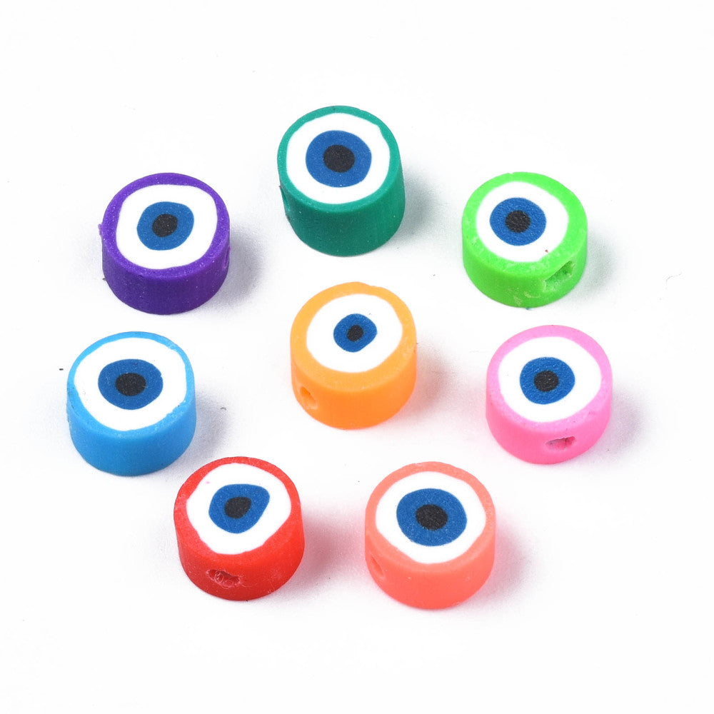 a close up example of each of the eight colors being red, orange, yellow, green, teal, blue, purple and pink over white background.  