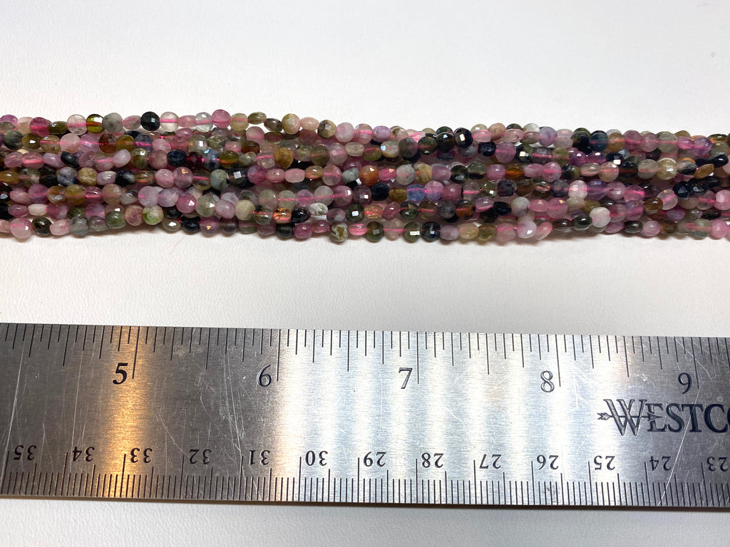 Tourmaline Faceted Coins 4mm