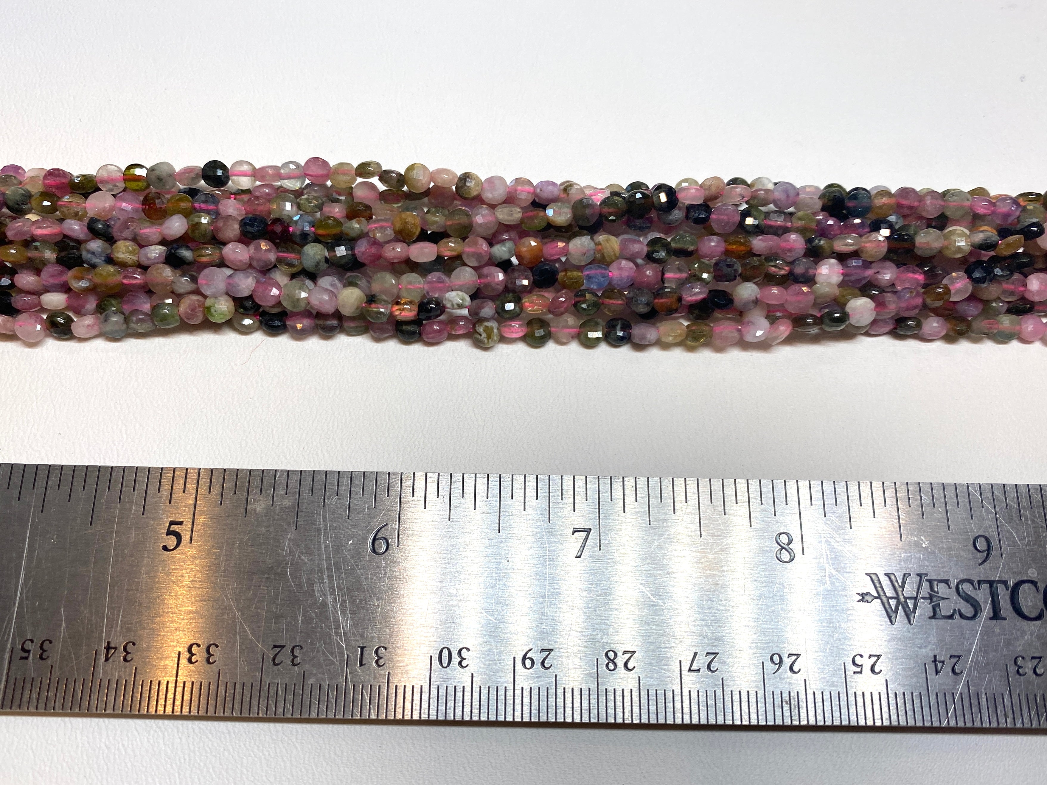 Tourmaline Faceted Coins 4mm
