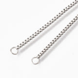 jump ring end of 10 inch adjustable, stainless steel slider bracelet with slider stopper beads.