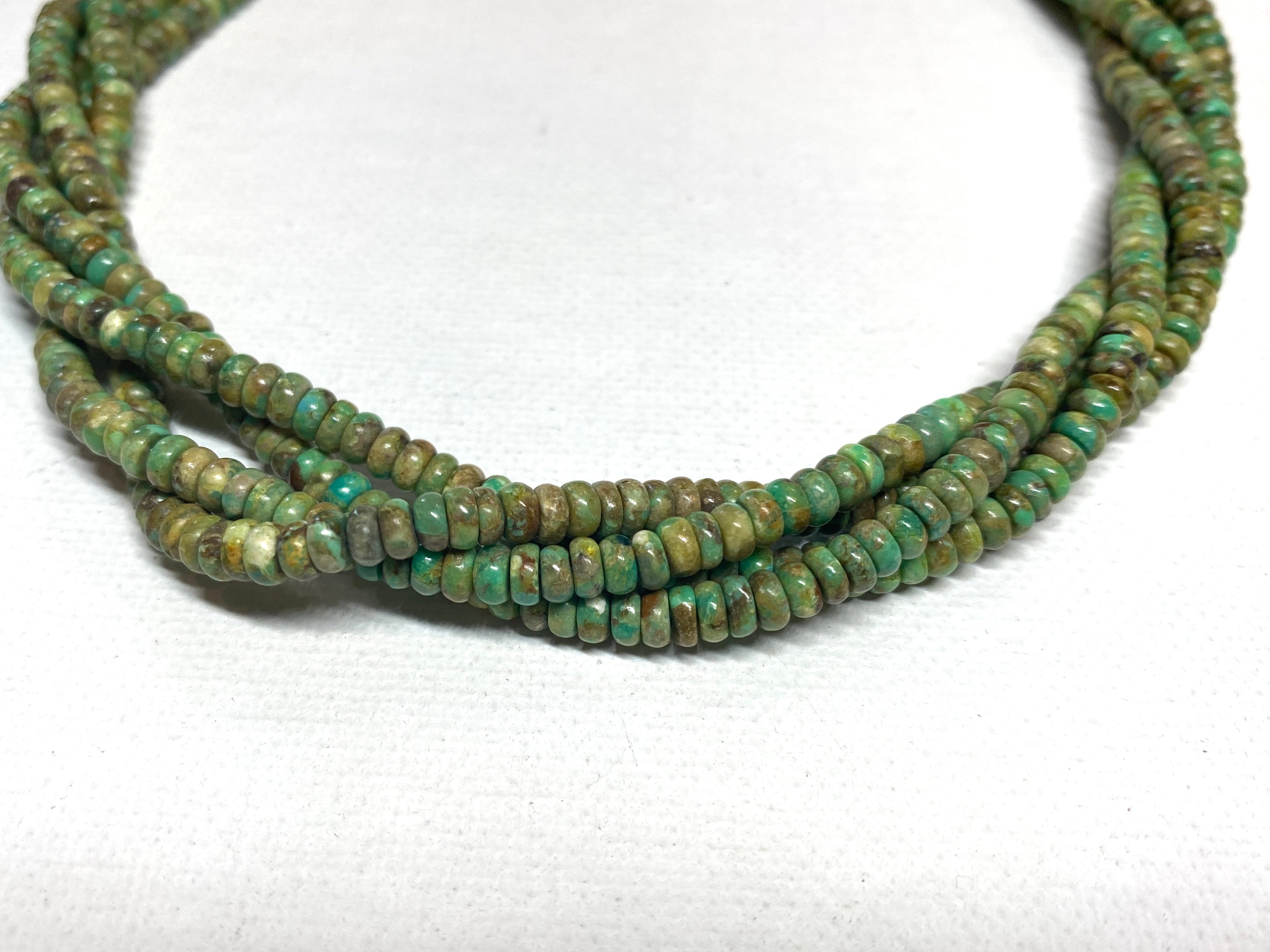 Natural Turquoise Rondelles (Green) - 4x2mm