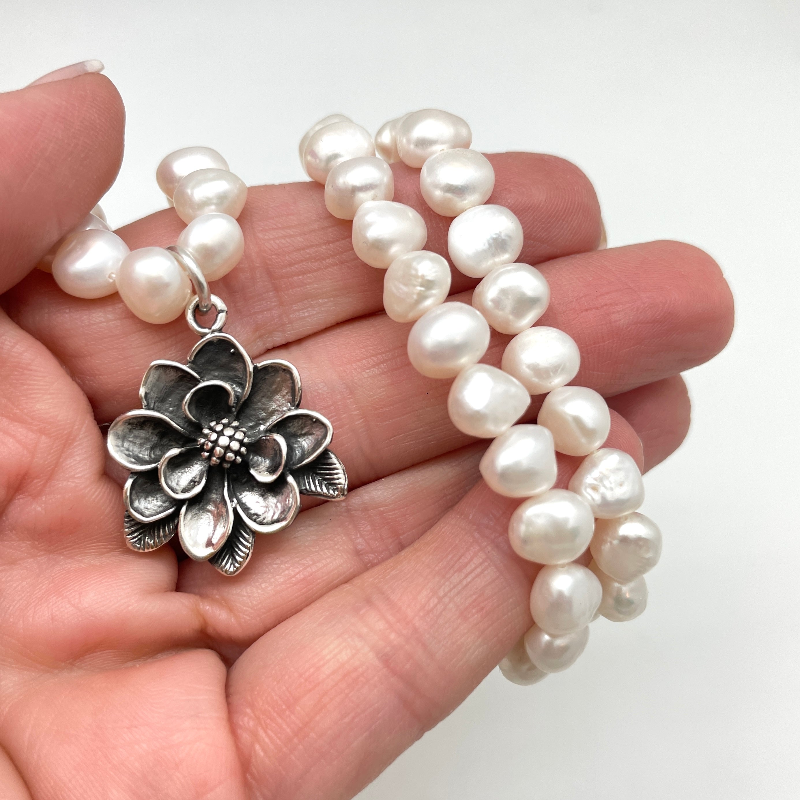 Magnolia Charms, Earrings, and Necklaces - Sterling Silver