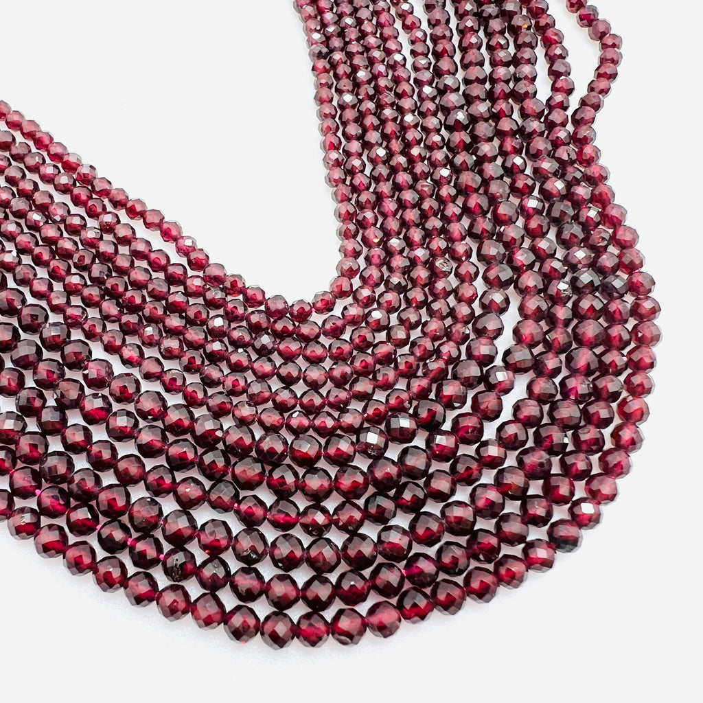 Garnet Faceted Rounds