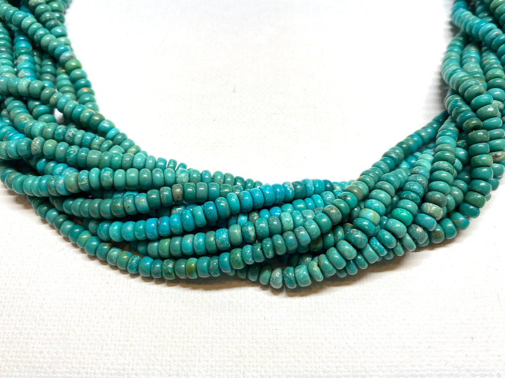 Natural Turquoise Rondelles (A Grade) - 5x2mm