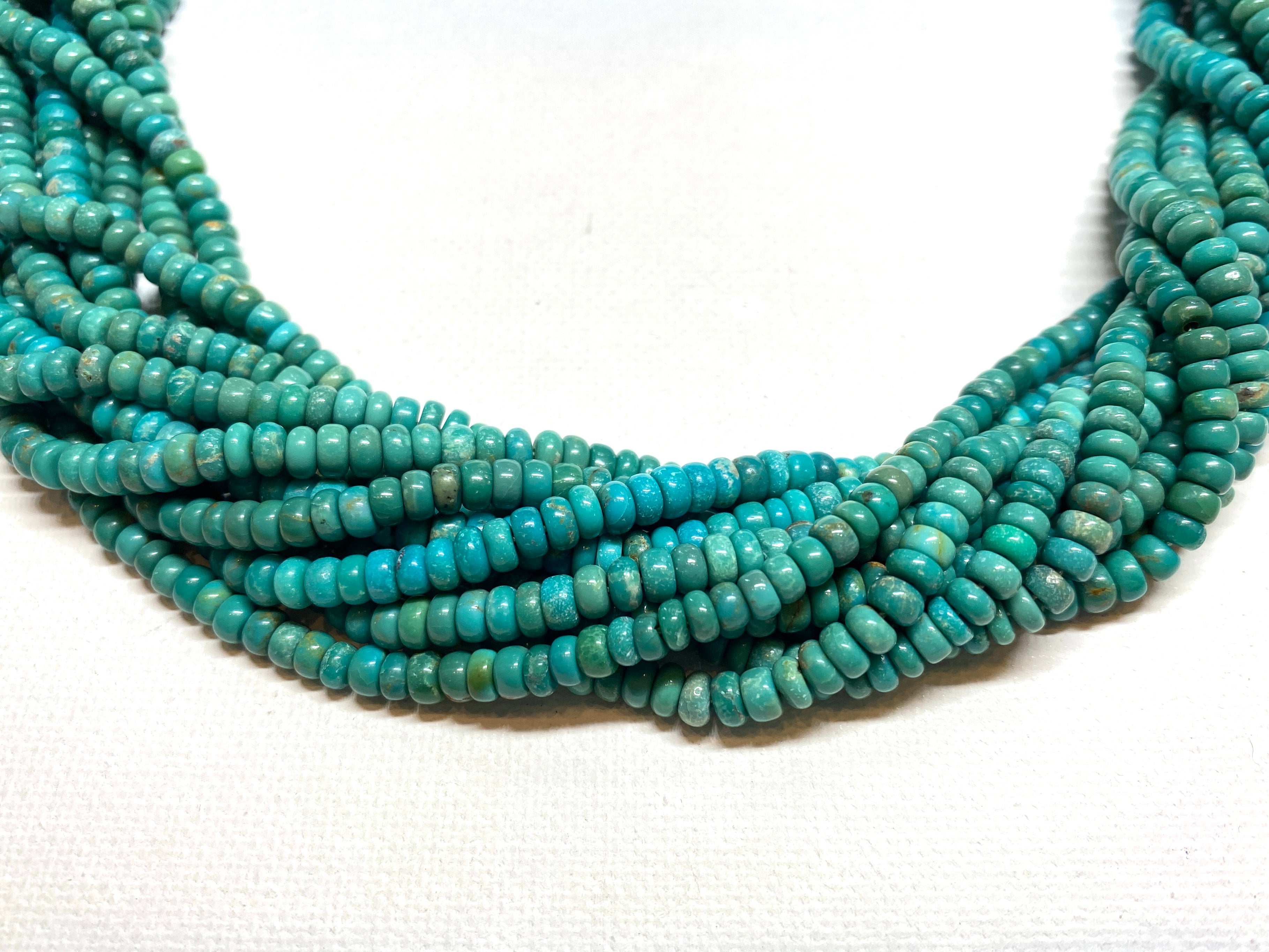 Natural Turquoise Rondelles (A Grade) - 5x2mm