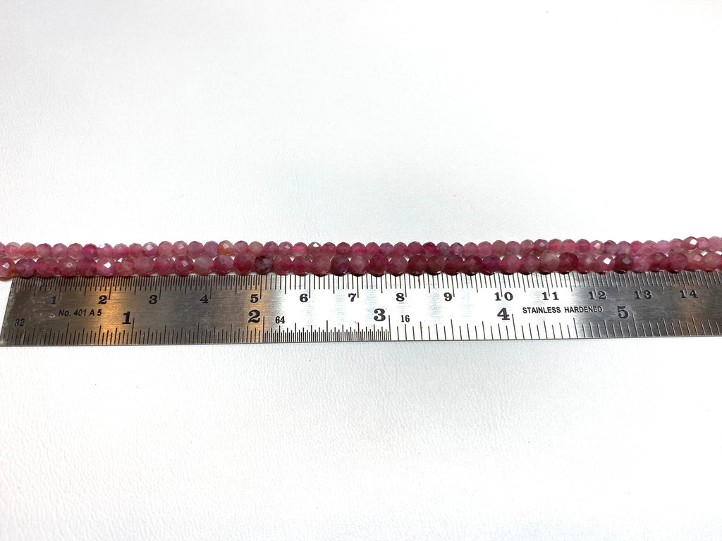 Pink Tourmaline Tiny Faceted Rounds